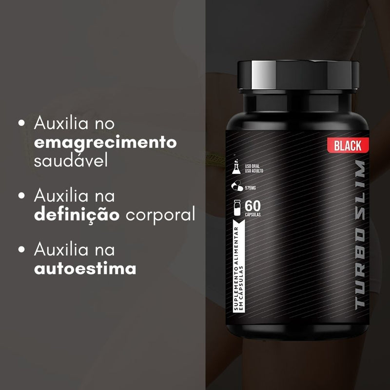 Turbo Slim Black Original 60cp - Suplemento Natural - Promoção Exclusiva + Frete Grátis