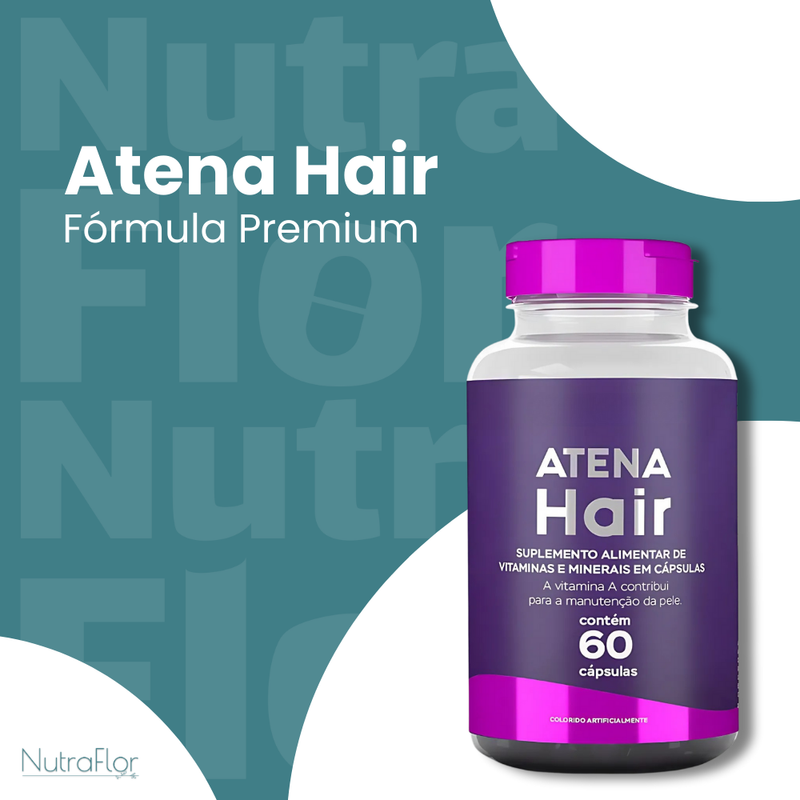 Atena Hair Original 60cp - Suplemento Natural - Promoção Exclusiva + Frete Grátis