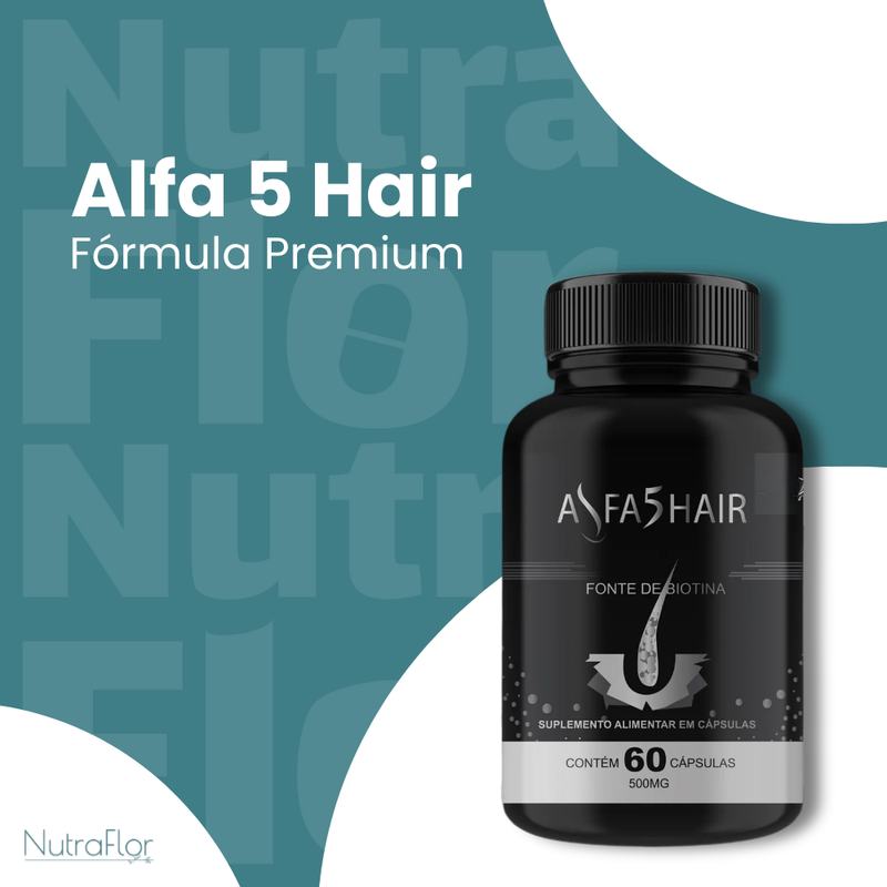 Alfa 5 Hair Original 60cp - Suplemento Natural - Promoção Exclusiva + Frete Grátis