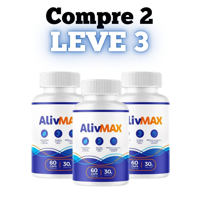 AlivMax Original 60cp - Saúde Auditiva e Mental - Promoção Exclusiva + Frete Grátis