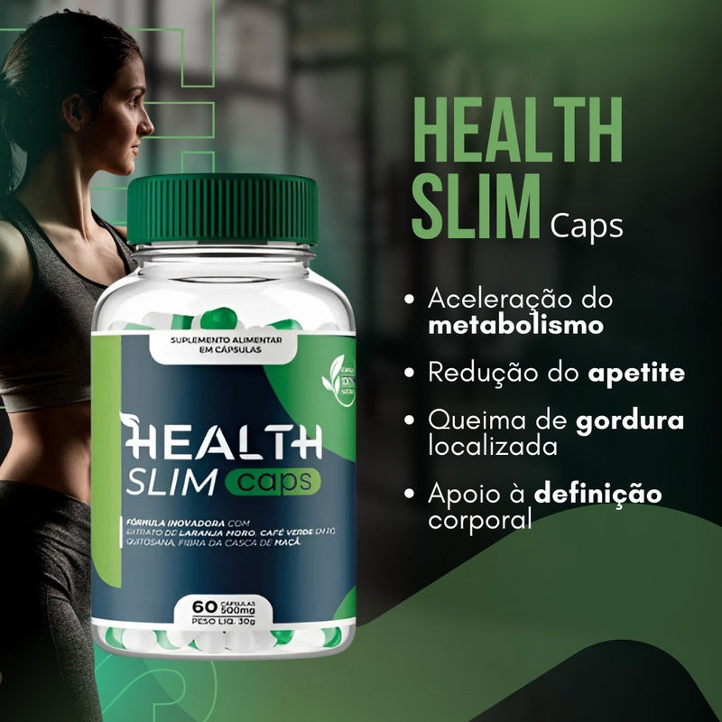 Health Slim Caps 60cp - A Solução Para Gordura Localizada - Promoção Exclusiva + Frete Grátis